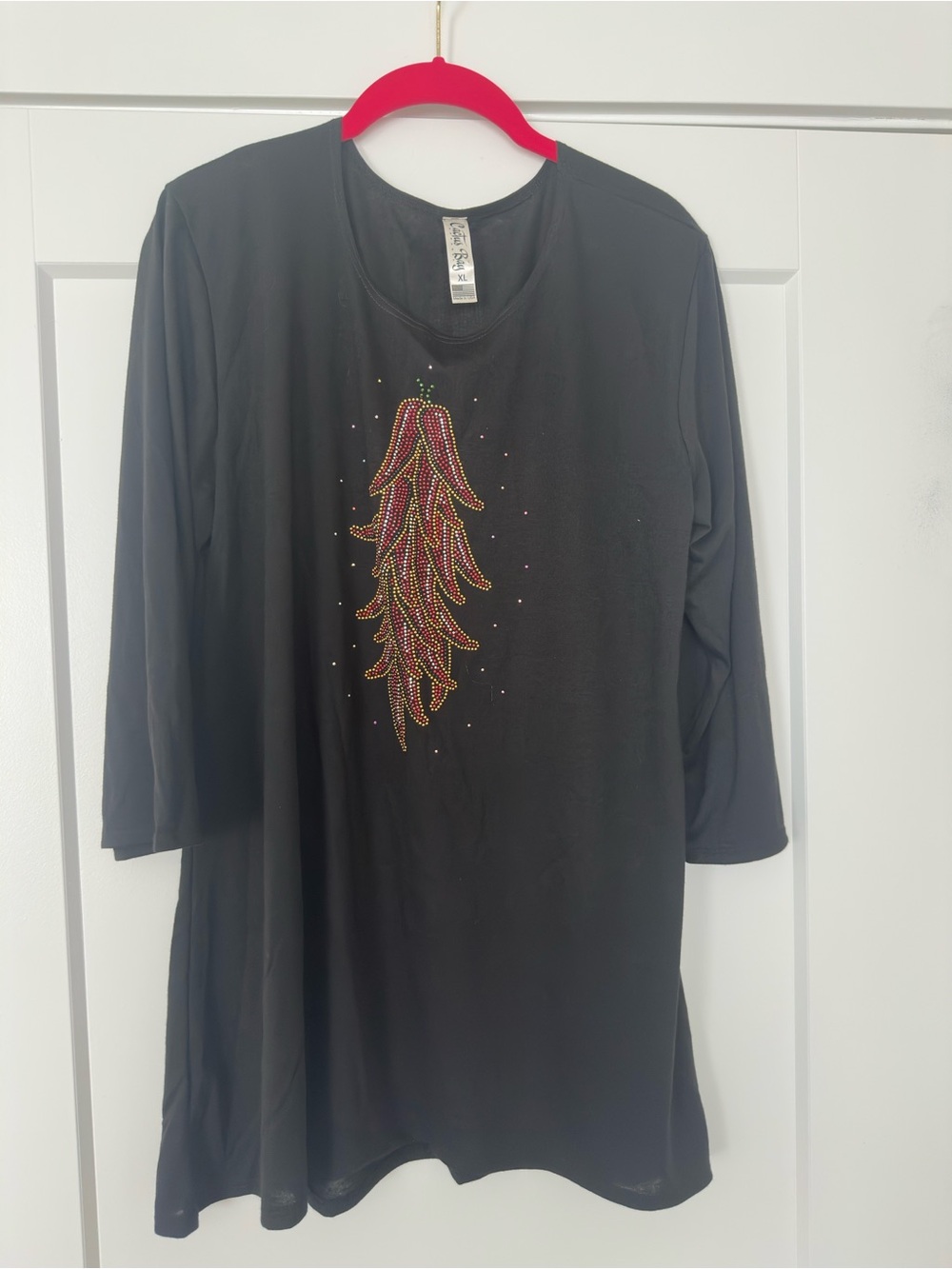 Black Embellished Tunic Top - Sleek Women's Tunic